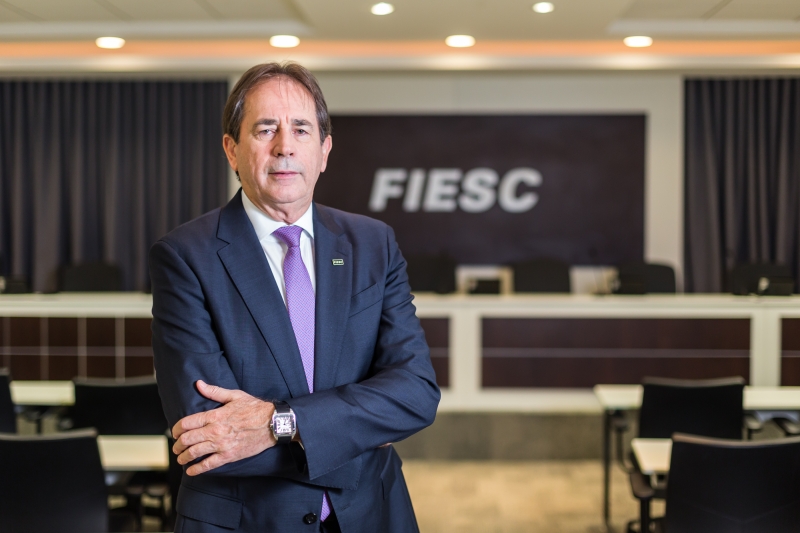 Presidente da FIESC, Mario Cezar de Aguiar (foto: Filipe Scotti)