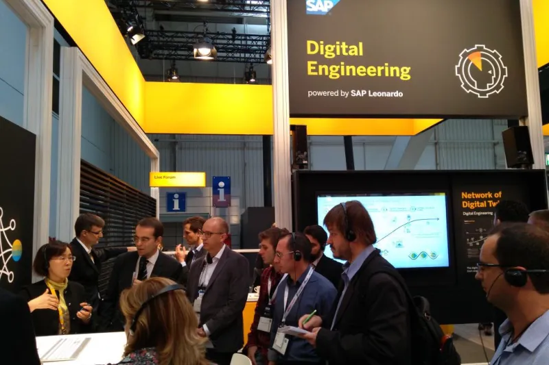 Visita ao stand da SAP na Feira de Hannover. Foto: Marina Seleme