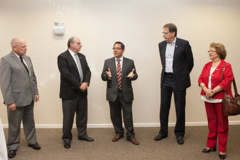 Cônsul da Argentina em Santa Catarina, Gustavo Ricardo Coppa, durante pronunciamento na solenidade de assinatura do termo (foto: Filipe Scotti)