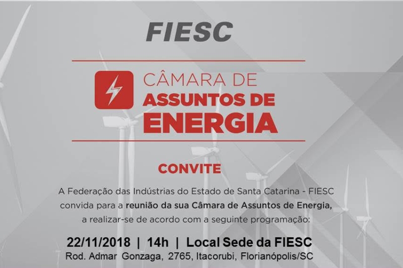  Setor energético catarinense estará em debate em reunião na FIESC 