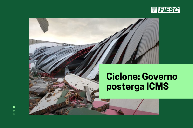 Ciclone: Governo de SC prorroga pagamento de ICMS 