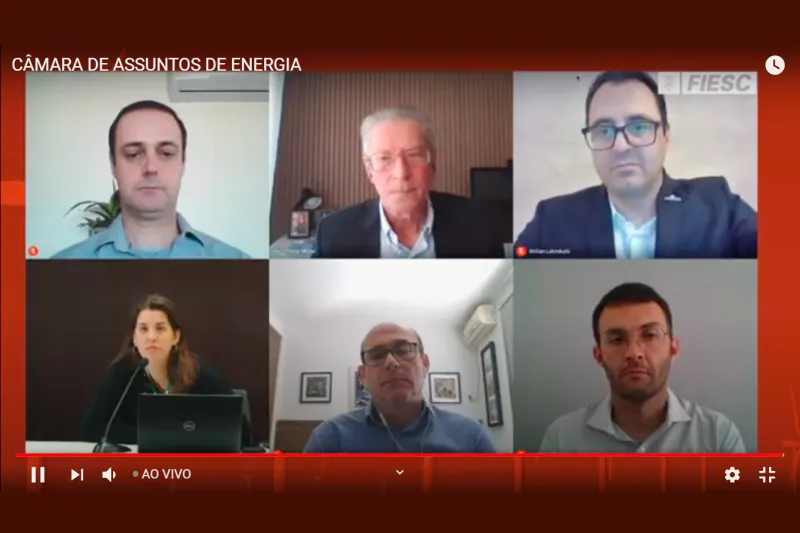Live da reuni~çao  de Assuntos de Energia da FIESC. Reprodução.