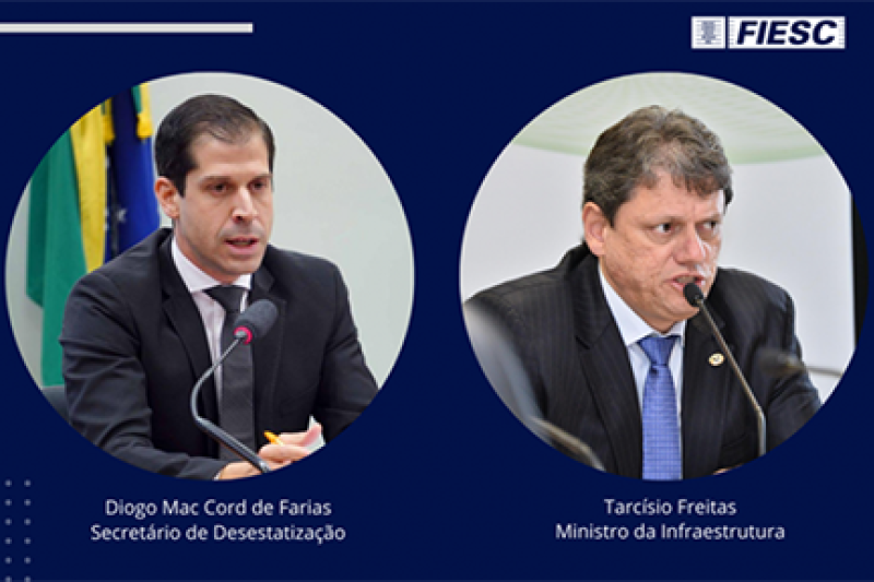 Eventos com ministro da Infraestrutura e secretário de Desestatização marcam a semana na FIESC