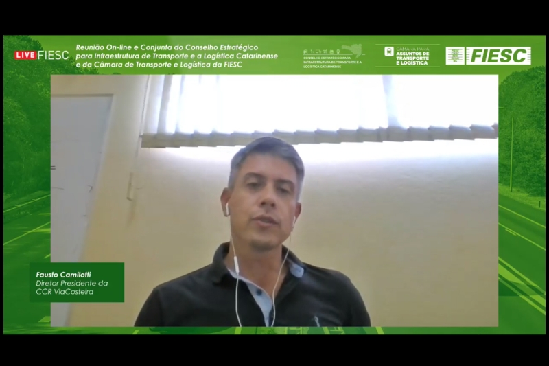 Diretor-presidente da concessionária CCR Via Costeira, Fausto Camilotti (reprodução)