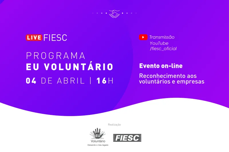 Homenagem terá transmissão ao vivo no YouTube da FIESC a partir das 16 horas