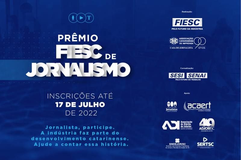 Prêmio FIESC de Jornalismo 2022 supera R$ 100 mil 