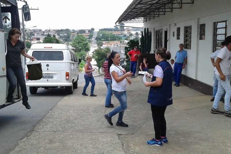 Mobilização realizada em indústria de Rio Negrinho (Foto: Divulgação/SESI)